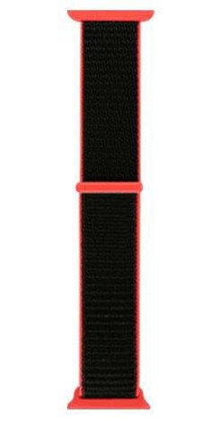 Curea iUni compatibila cu Apple Watch 1/2/3/4/5/6/7, 40mm, Nylon Sport, Woven Strap, Black/Red