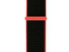 Curea iUni compatibila cu Apple Watch 1/2/3/4/5/6/7, 40mm, Nylon Sport, Woven Strap, Black/Red